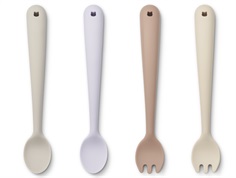 Liewood apple blossom multi mix cutlery set Shea silicone (4-pack)